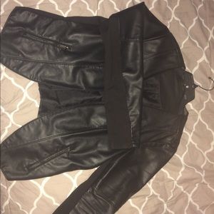 Cute cut Black leather jacket